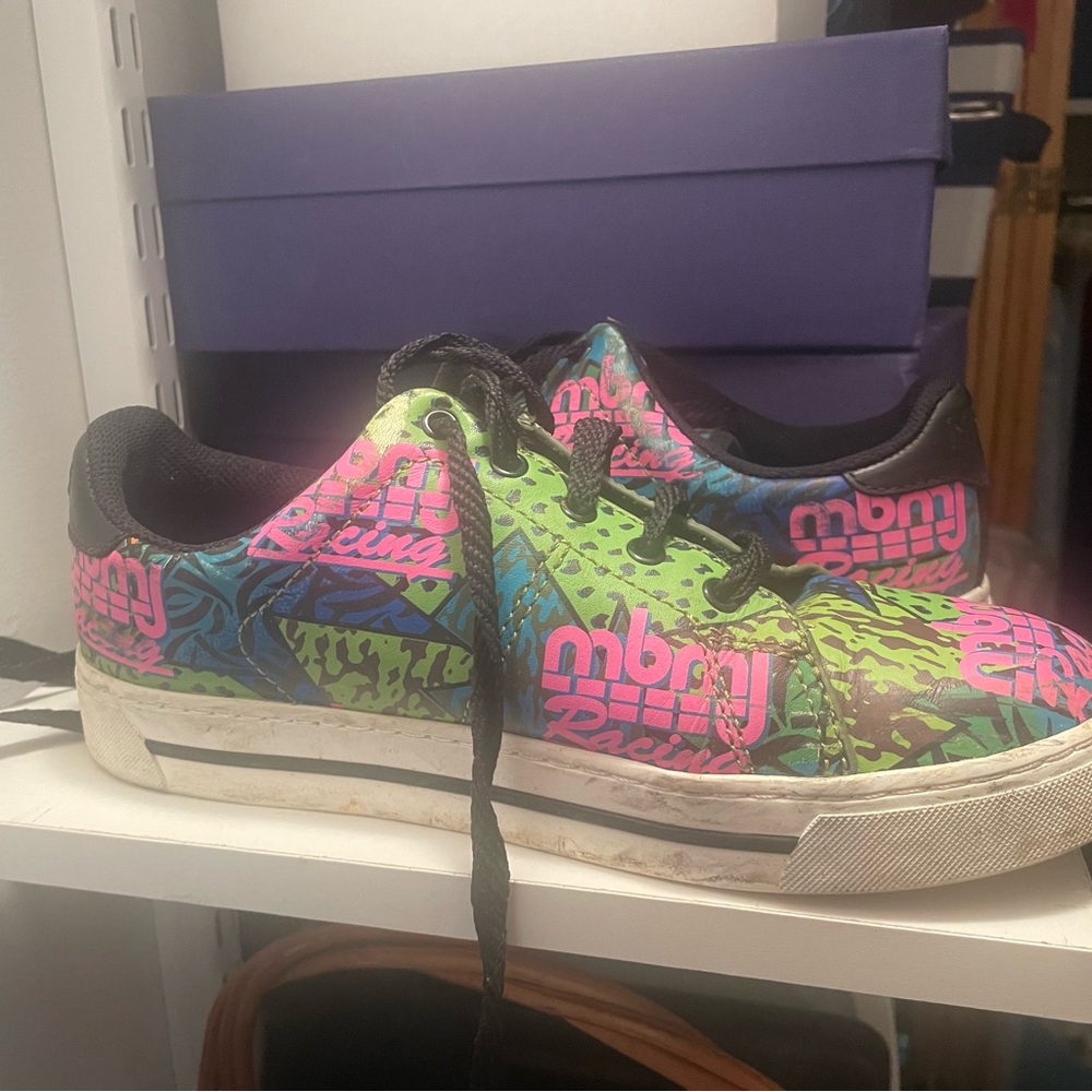 Marc By Marc Jacobs Green and Pink Athletic Sneakers